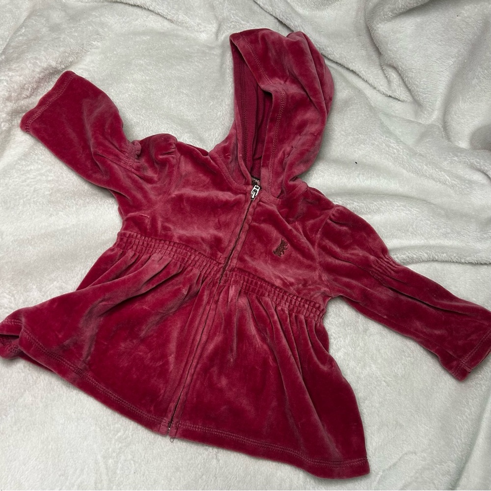 Juicy Couture velour zip up hooded jacket